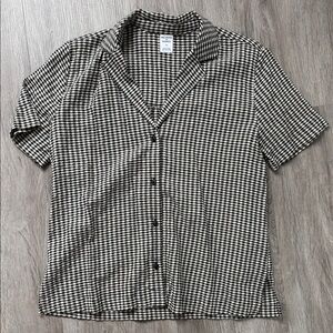 Melrose and Market Black and White Gingham Shirt